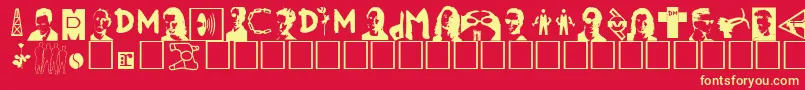 ModebatsRegular Font – Yellow Fonts on Red Background