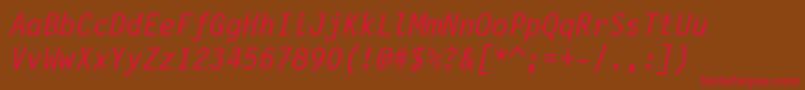 LetterGothic12PitchItalicBt Font – Red Fonts on Brown Background