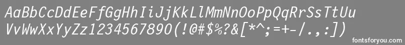 LetterGothic12PitchItalicBt Font – White Fonts on Gray Background