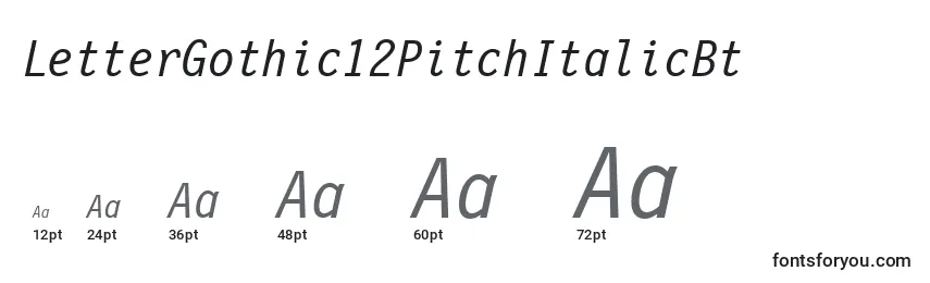 Размеры шрифта LetterGothic12PitchItalicBt