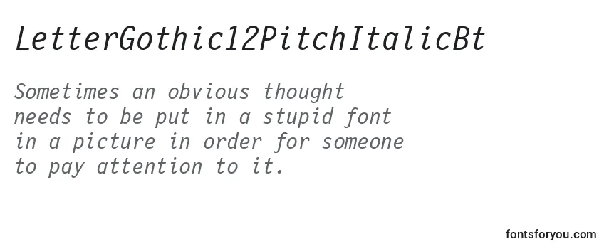Обзор шрифта LetterGothic12PitchItalicBt