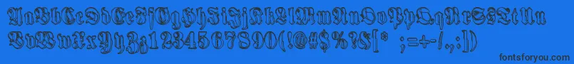 HarmaaPerkele Font – Black Fonts on Blue Background