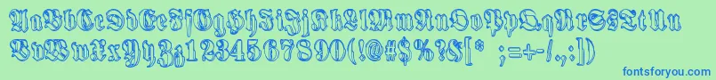 HarmaaPerkele Font – Blue Fonts on Green Background