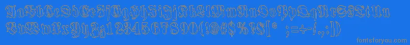 HarmaaPerkele Font – Gray Fonts on Blue Background