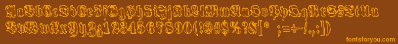 HarmaaPerkele Font – Orange Fonts on Brown Background