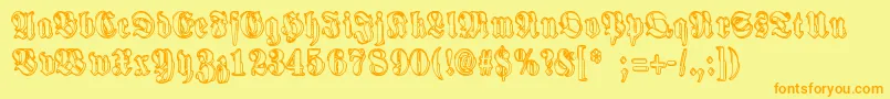 HarmaaPerkele Font – Orange Fonts on Yellow Background