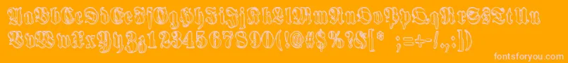 HarmaaPerkele Font – Pink Fonts on Orange Background