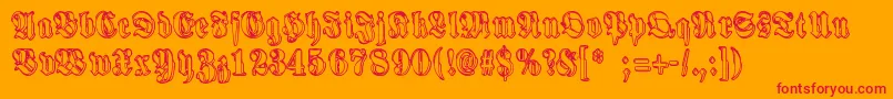 HarmaaPerkele Font – Red Fonts on Orange Background