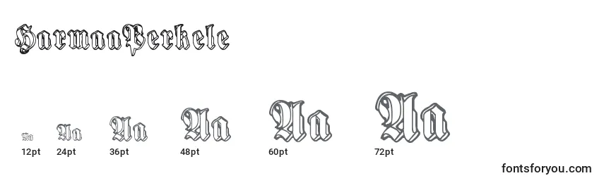 Размеры шрифта HarmaaPerkele