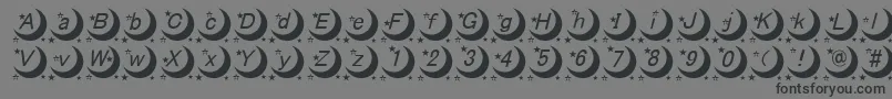 MoonFont-fontti – mustat fontit harmaalla taustalla