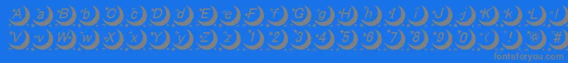 フォントMoonFont – 青い背景に灰色の文字