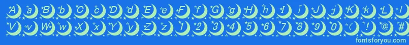 Fonte MoonFont – fontes verdes em um fundo azul