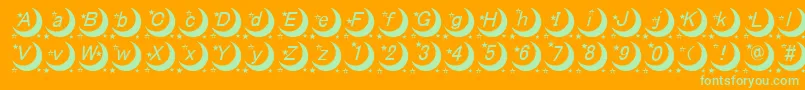 フォントMoonFont – オレンジの背景に緑のフォント