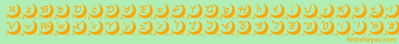 MoonFont Font – Orange Fonts on Green Background