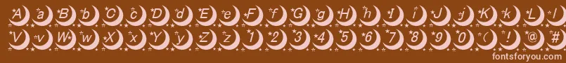 MoonFont Font – Pink Fonts on Brown Background