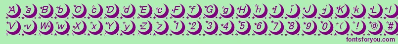 MoonFont Font – Purple Fonts on Green Background