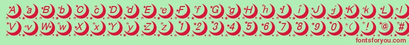 MoonFont Font – Red Fonts on Green Background