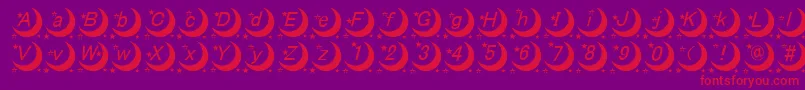 フォントMoonFont – 紫の背景に赤い文字