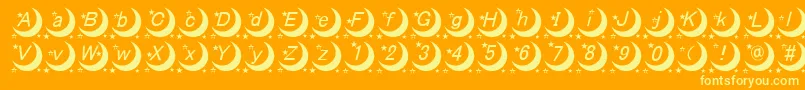 Więcej informacji o czcionce MoonFont Czcionka MoonFont – żółte czcionki na pomarańczowym tle