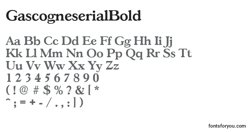 GascogneserialBold-fontti – aakkoset, numerot, erikoismerkit