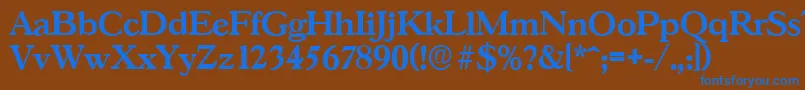 GascogneserialBold Font – Blue Fonts on Brown Background