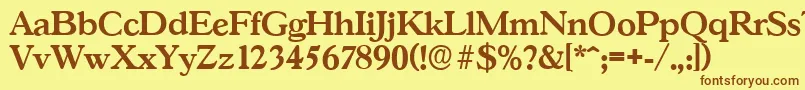 Шрифт GascogneserialBold – коричневые шрифты на жёлтом фоне