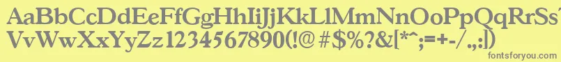 GascogneserialBold Font – Gray Fonts on Yellow Background