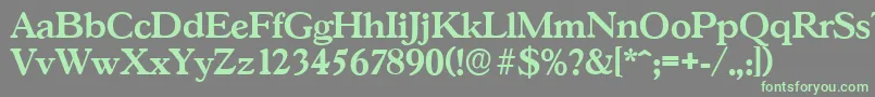 フォントGascogneserialBold – 灰色の背景に緑のフォント