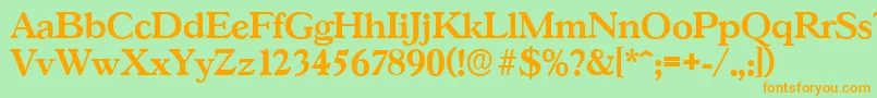 GascogneserialBold Font – Orange Fonts on Green Background