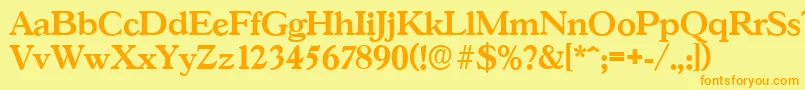 GascogneserialBold Font – Orange Fonts on Yellow Background