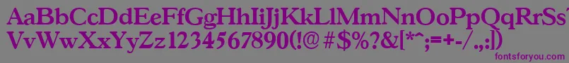 GascogneserialBold Font – Purple Fonts on Gray Background