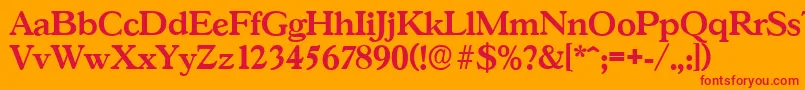 GascogneserialBold Font – Red Fonts on Orange Background