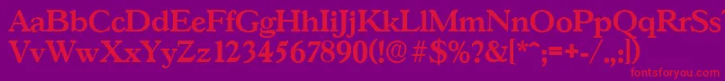 GascogneserialBold Font – Red Fonts on Purple Background