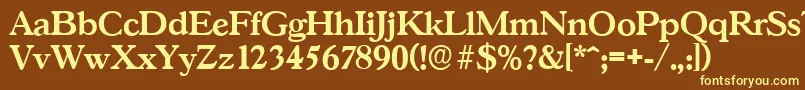 GascogneserialBold Font – Yellow Fonts on Brown Background