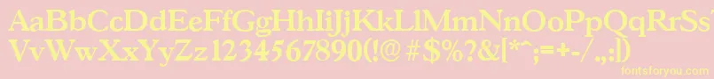 GascogneserialBold Font – Yellow Fonts on Pink Background