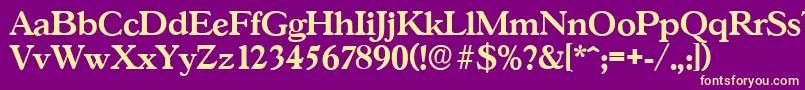 GascogneserialBold Font – Yellow Fonts on Purple Background