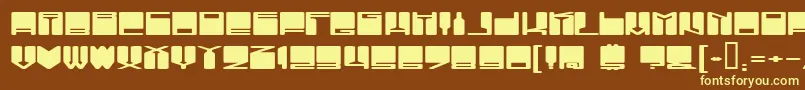 VanishingBoy-fontti – keltaiset fontit ruskealla taustalla
