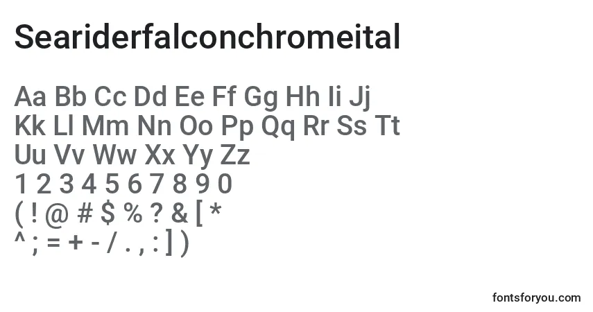 Schriftart Seariderfalconchromeital – Alphabet, Zahlen, spezielle Symbole