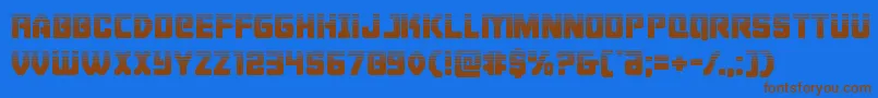 Cyborgroosterhalf Font – Brown Fonts on Blue Background