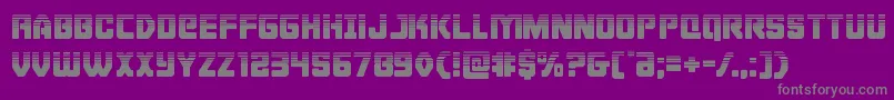 Cyborgroosterhalf-Schriftart – Graue Schriften auf violettem Hintergrund