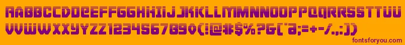 Cyborgroosterhalf Font – Purple Fonts on Orange Background