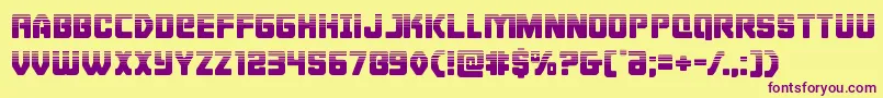 Cyborgroosterhalf Font – Purple Fonts on Yellow Background