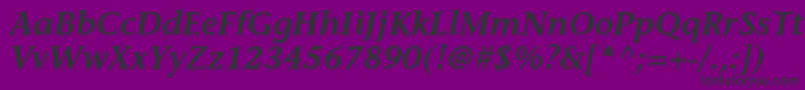 Шрифт StoneinformalstdSemiboldit – чёрные шрифты на фиолетовом фоне