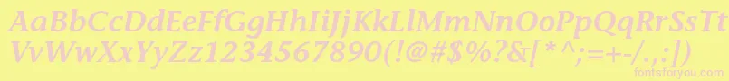 StoneinformalstdSemiboldit Font – Pink Fonts on Yellow Background