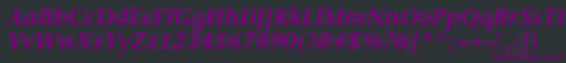 フォントStoneinformalstdSemiboldit – 黒い背景に紫のフォント