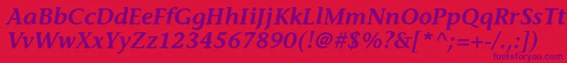 StoneinformalstdSemiboldit Font – Purple Fonts on Red Background