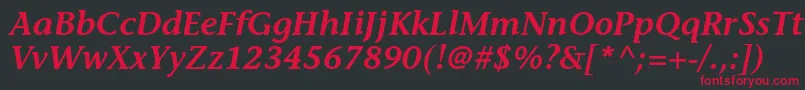 StoneinformalstdSemiboldit Font – Red Fonts on Black Background