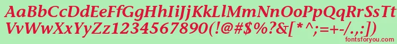 StoneinformalstdSemiboldit Font – Red Fonts on Green Background