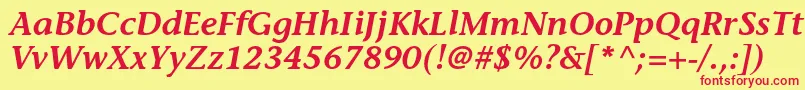StoneinformalstdSemiboldit Font – Red Fonts on Yellow Background