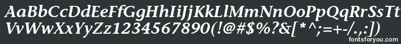 Шрифт StoneinformalstdSemiboldit – белые шрифты на чёрном фоне